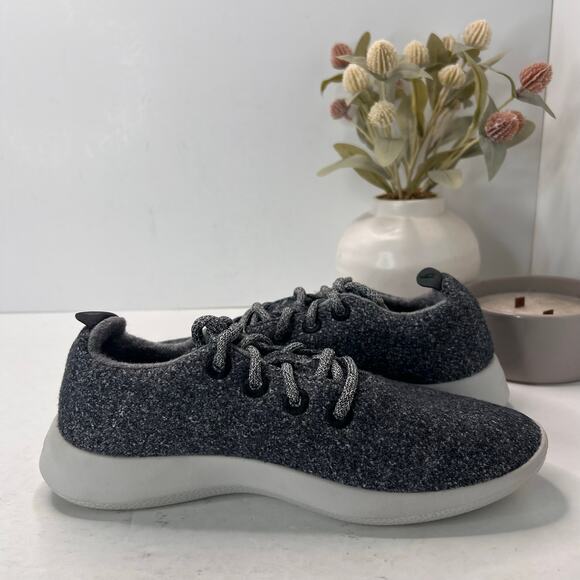 Allbirds Wool Runner Sneakers Gray/White Athletic Low Top Men 8 - Picture 7 of 9